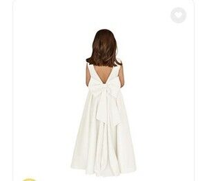 MCieloLuna Elegant Flower Girl Wedding Dress With Bow-Knot, White Size 6